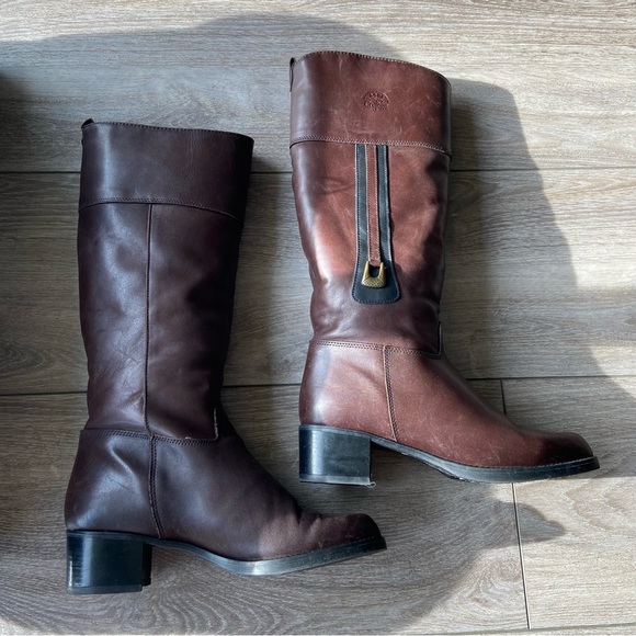 Aqua College Brown Leather Fleece Lining Riding Boots - Picture 5 of 13